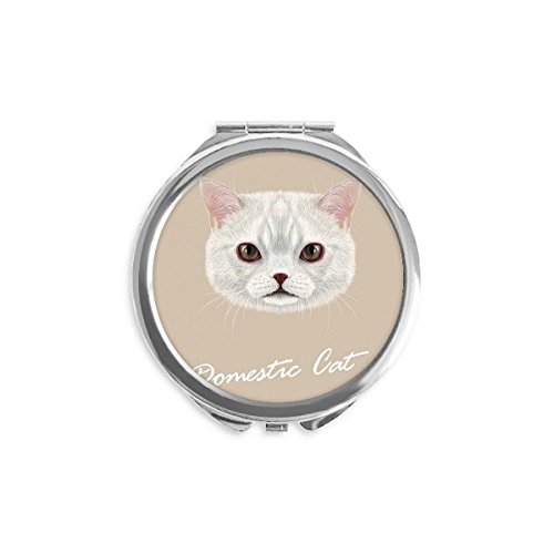 Miroir portable maquillage chat blanc résolvant vos retouches de poche rapides