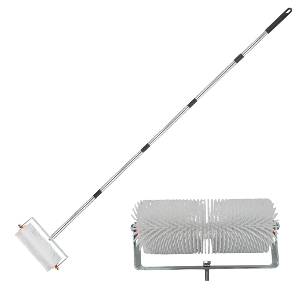 Trottinette à pointes, rouleau de 23 cm avec 5 tiges de liaison en acier inoxydable, rouleau de décompression pour béton autonivelant et pour éliminer les bulles d'époxy, taille ajustable 67,82–144,78