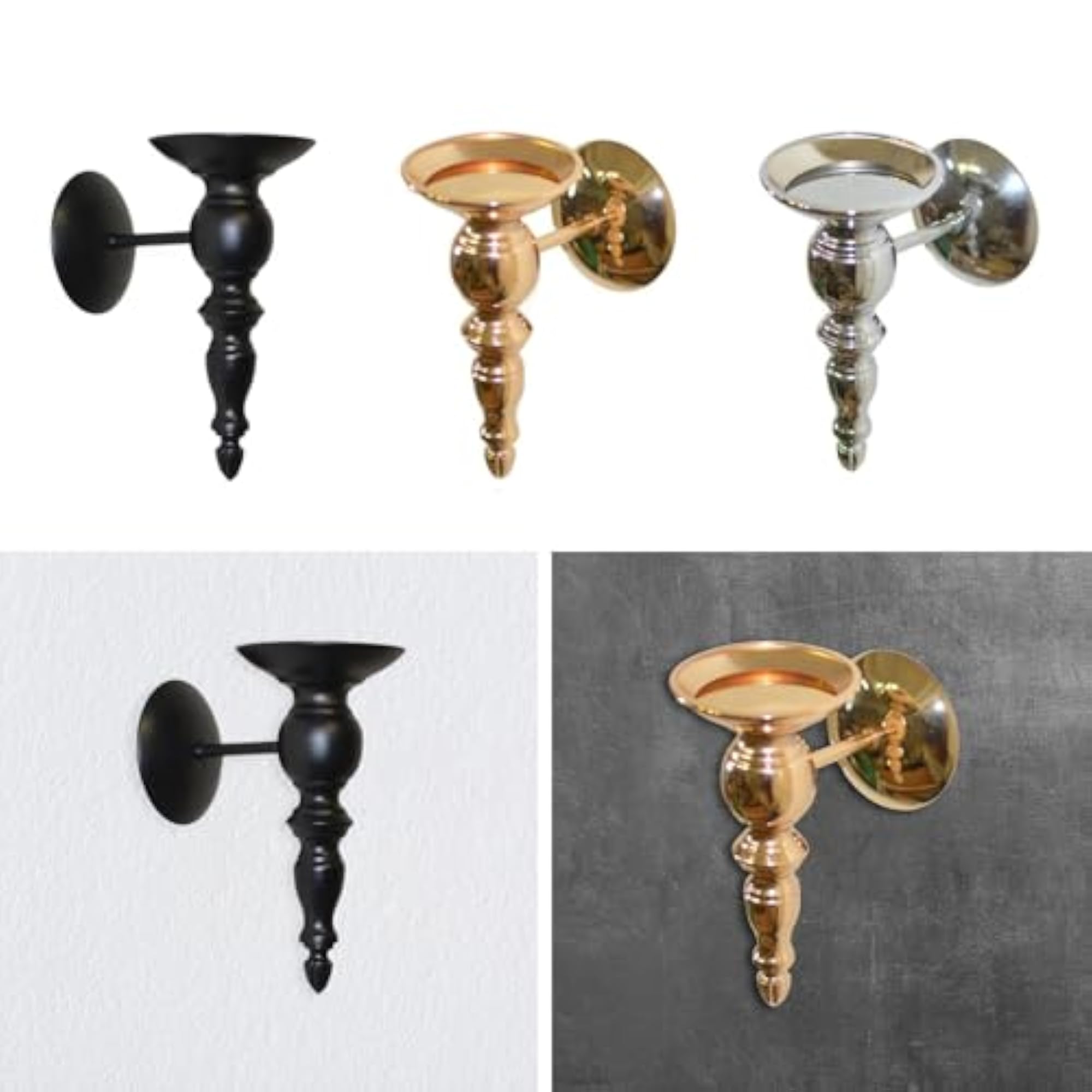 Wall Sconce Candle Holder for Tealight, Black Decor