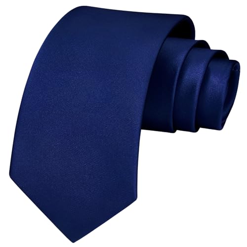 Image of Enlision Ties for Men Solid Color 3.35 inch Formal Business Necktie Classic Satin Mens Wedding Party Ties