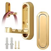 STILTOOL Heavy Duty Folding Coat Hooks, 2Pcs Foldable Wall Hooks, Folding Coat Hooks Wall Mounted, Gold Zinc Alloy Folding Wall Hooks for Hanging Coats, Hats, Towel, Scarves, Keys, Bags