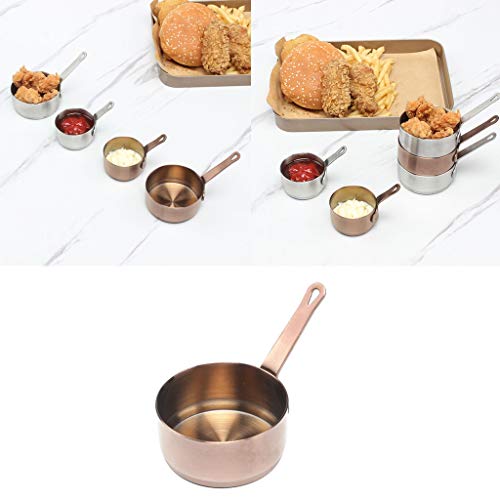 Baoblaze 2X Mini panela antiaderente de aço inoxidável para molhos e manteiga de leite ouro rosa