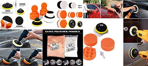 Image of DIY Crafts with 2X Felt 2X Fur 2X Backer Pads, 4 inch inch Kit, 6-11x Gross Polishing Buffing Pad Kit Drill Nut Polishing Foam Buffing Compound Auto Poli (with 2X Felt 2X Fur 2X Backer Pads, 4 inch inch Kit)