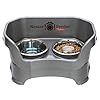 Neater feeder deluxe mess proof dog bowls elevated for medium sized breedsmade in usano spill raised slow feeder elevated dog bowl stand stainless steel food and water bowl set grey  urban country home decor