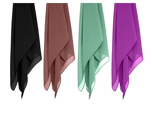 Image of Premium Georgette Hijab for Girls & Women | Lightweight and Breathable | Combo Pack of 4 | 180 cm x 70 cm
