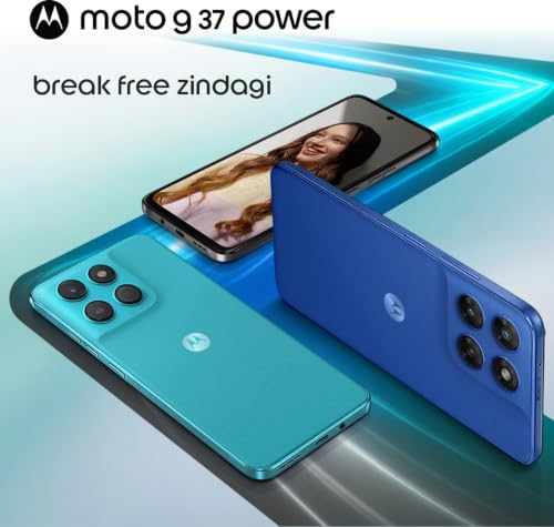 Image of Motorola g37 Power (Pantone Impenetrable, 4GB RAM, 64GB Storage) | MediaTek Dimensity 6400 Octa-Core Processor | 50MP AI Rear Camera | 8MP Front Camera | 6.66-inch HD+ 120Hz Display | 7000mAh Battery