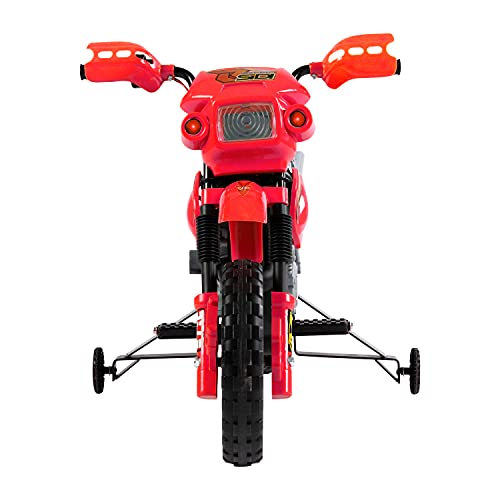 HOMCOM Moto Cross Elettrica con Rotelle Rosso per
