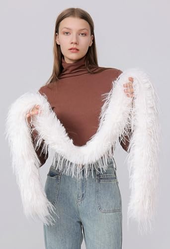 Faux Fur Scarf Large Furry Scarfs Solid Color Long Neckerchief Decoration Warm Scarf for Women Lightweight 20253
