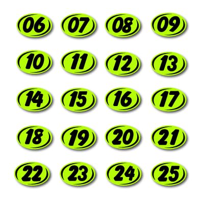 Generic 2 DIGIT Bold Year Model Signs Black and Chartreuse