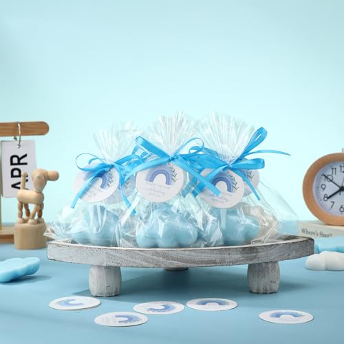 Image of Demissle 40 Sets Cloud Baby Shower Favors Cloud Handmade Scented Soaps Cartoon Story Party Favors with Thank You Cards for Guests Baby Shower Wedding Birthday Party Return Gifts (White,Blue)