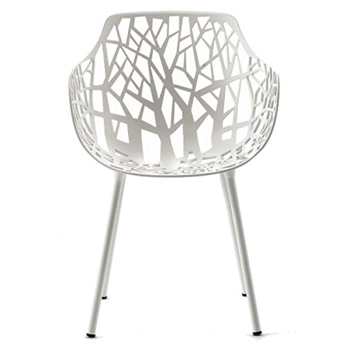 Preisvergleich Produktbild Forest Gartenarmlehnstuhl, weiß pulverbeschichtet BxHxT 56x80x56cm
