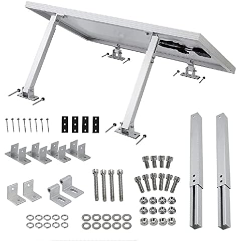 BestYiJo Adjustable Solar Panel Tilt Mount Brackets for 100W-600W Solar Panels, 15 to 30 Degrees, RV Roof Flat Surface Aluminum Mounting Set Cover
