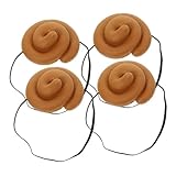 LIOOBO 4Pcs Cartoon Poop Hat Funny Costume Headgear for Parties Realistic Poop Design for Cosplay Games Interactive Fun for Halloween Events Novelty Poop Props