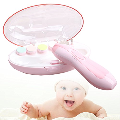 VANVENE Electric Baby Nail File Safe Infant Nail Clippers for Newborn Upgraded Baby Nail Trimmer Kit For Toddler Toes and Fingernails Care,Polish and Trim Battery Operated (AA)