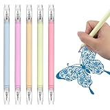 AUAUY 5Pz Artesanía Cuchillo Artesanal Manual, Student Utility Knife Pen, Pluma de Gel de Corte de Doble Cabeza, PrecisióN Tallar Pluma Cortador, Craft Cutting Tool for Drawing Scrapbooking