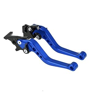 paire de poignée de levier de frein à tambour d’embrayage de moto en alu um de 22 mm 7/8 pouces pour GY6(Bleu) blue pit bike levers poignée embrayage dirt 125+levier de frein moto levier de frein mot