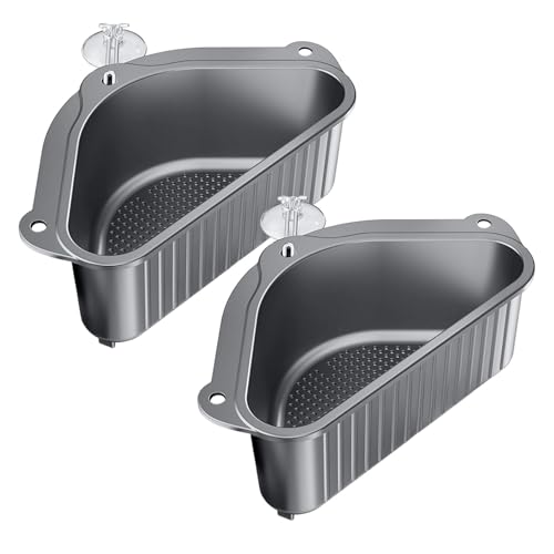 Colador para fregadero, colador de fregadero de cocina de acero inoxidable, soporte de esponja, cesta multifuncional para fregadero, cesta de lavado de verduras, cuenco colador, escurridor de frutas