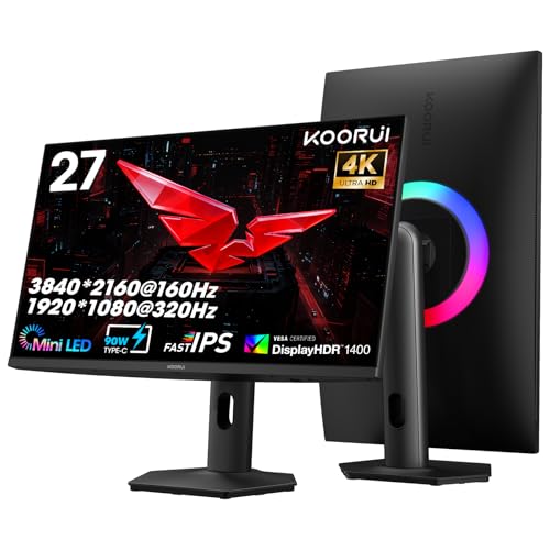 KOORUI 27' 4K QD-Mini LED Gaming Monitor - Dual-Mode...