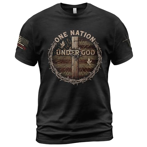 One Nation Under God T Shirt, Cross Shirt, Christian Shirts for Men, Religious Tee, Jesus Shirts for Men