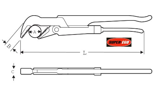 Super Ego - Llave sueca 45º 1/2"