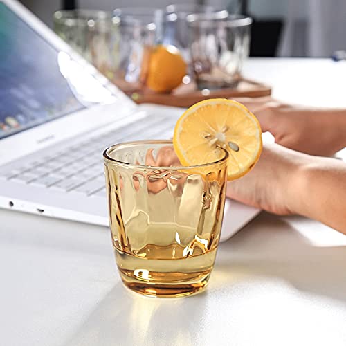 Set de 6 vasos de vidrio coloridos 8.4 oz miniatura 7