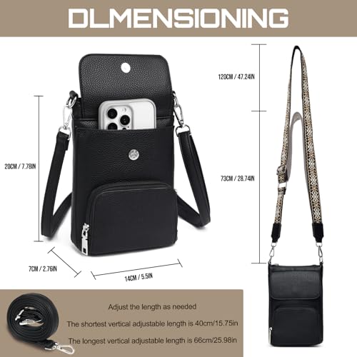Eslcorri Small Crossbody Bags for Women Leather Cell Phone Purse Multi Pocket Wallet Shoulder Handbag with Card Slots 5