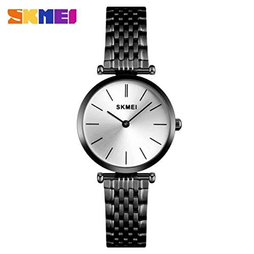 BOREAS - SKMEI 1458 Fashion Women Watch Quartz Wristwatches Luxury Casual Waterproof Ste'e'l Watches Small Dial Ladies Watch