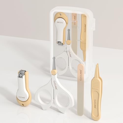 Baby Safety Nail Care Kit(4pcs) Includes Nail Clipper, Scissors, Nail File & Tweezers, Grooming Manicure Pedicure Set for Newborns, Toddlers, Infants and Kids