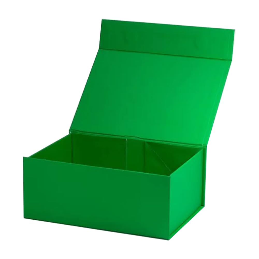 Green Magnetic Gift Box Green A5 Deep Box for Birthdays Christmas Wedding or New Year Gifts 23cm x 17cm x 10cm