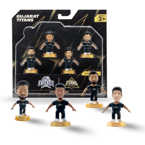 Image of Action Figure, IPL Edition 360 Rotatable Head, Cricket Player for Fans & Collectors (Gujarat Titans Pack of 4)