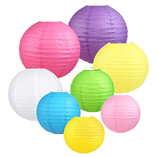 LIHAO 8X Papier Lampions Laterne Lampenschirm Hochtzeit Party Dekoration Ballform