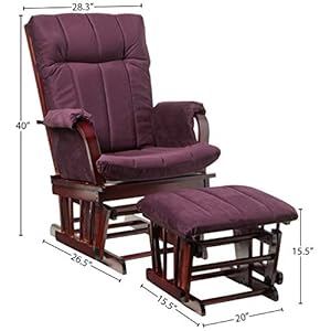 Artiva USA Wood Glider Chair and Ottoman Mircofiber Cushion Set Artiva USA Wood Glider Chair and Ottoman Mircofiber Cushion Set