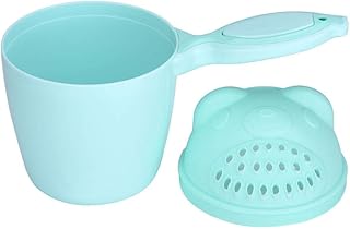 Baby Shampoo Rinse Cup Waterfall Spout Rinse Cup Sprinkler Bottle Cute Bear Shape Shower Water Scoop Head Washing Shampoo Rinse Cup Children's Products Bathroom Accessories(Green)