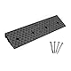 DFENG Bordsteinrampe Gummi Rampe 5 cm hoch Bordsteinkantenrampe Türschwellenrampe Auffahrrampe Autorampe Gummirampe, Rampen für Autos Motorrad Rollstuhl, 100 x 25 x 5 cm, Schwarz