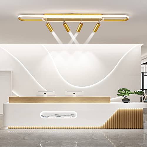 Modern Ceiling Light 6-Light Track Light Spotlight Gold Geometric Ceiling Light Modern LED Ceiling Light Lighting Fixture Dimmable Remote Control Living Bedroom Kitchen Fixture