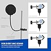 TONIXY 1 Pack Professional Studio Microphone Windscreen With 360° Flexible Gooseneck Metal Clamp, Hydrophobic Foam Filter For Clear Vocal Recording, Black, 21X12X7.5Cm #2