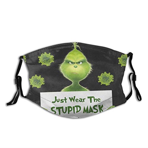 Grinch Colorful Face Mask with Replacement Carbon Filters Adjustable Ear Loops & Nose Wire Comfortable Reusable Washable Facemask Fashion for Man Woman,Ready to Ship