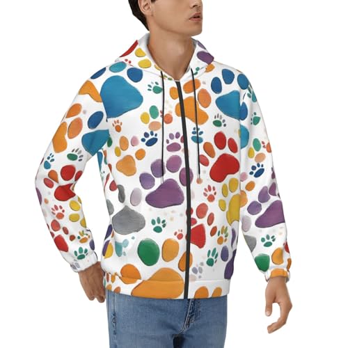 Sweat à capuche homme à motif de pattes : confort thermique et douceur d'hiver
