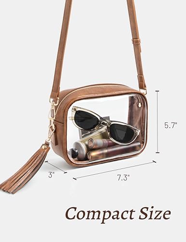 Image of Yarnic Clear Bag Stadium Approved, PVC Transparent Crossbody Purse Small Clear Crossbody Bag with Adjustable Shoulder Strap
