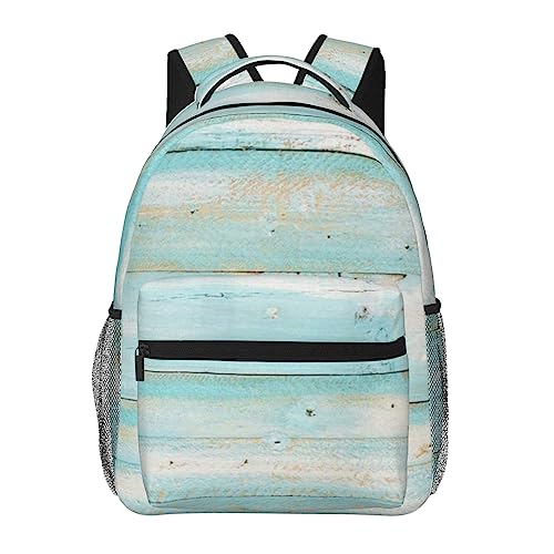 Sac à dos décontracté tendance bleu ancien avec motif bois léger et ergonomique