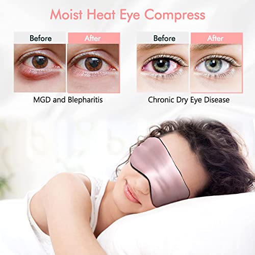 Lc-Dolida Silk Sleep Mask Super Smooth Eye Mask Satin Blackout Sleeping Mask With Cooling And Heated Gel Sleep Mask For Improving Dry And Puffy Eyes And Black Circles, Gift For Women Girl(Pink) #TOP3