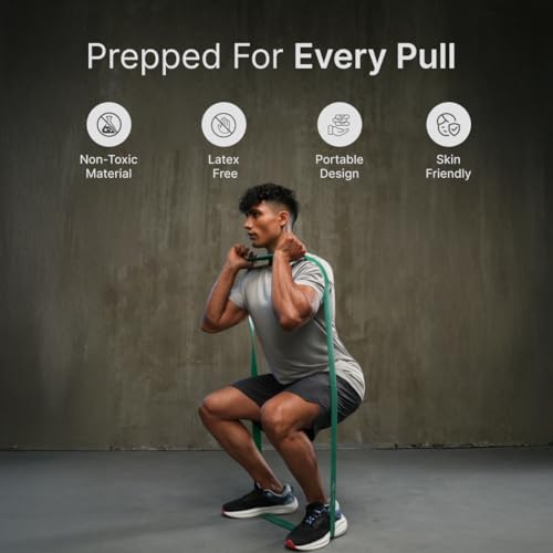 Image of Cult Resistance Band Set of 3 (Blue 18-40kg, Green 22-56kg, Purple 30-79kg) | Heavy Duty Resistance Bands for Stretching, Pull Ups, Strength Training, Yoga & Home Gym Workout for Men & Women