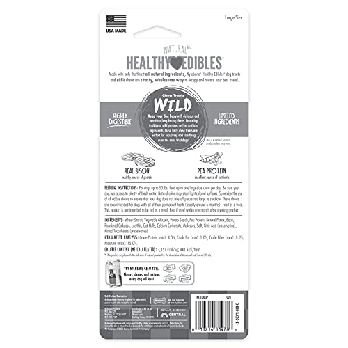 Nylabone Healthy Edibles Wild Natural Long-Lasting Dog Treats - Dog Bone Treats - Bison Flavor, Large (1 Count) #TOP7