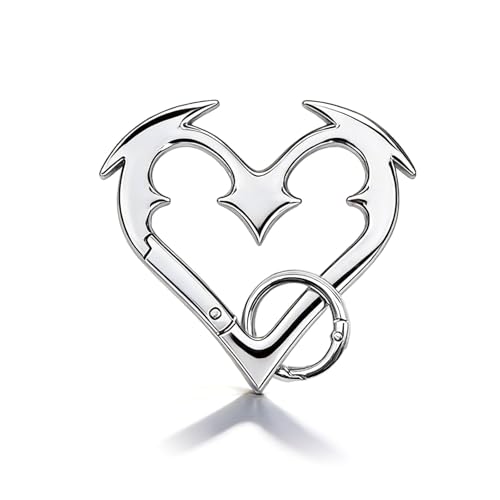 Angyape Y2K Heart Carabiner Keychain Cute Star Carabiner Clip for Keys Cool Key Ring Purse Bag Charms Goth Accessories Gifts