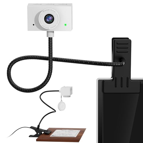 Eye Contact Webcam with Microphone for PC, 1080P Center cam for mac, 95°FOV Middle-Screen Center cam, USB computer camera Plug&Play, for desktop computer Facetime Compatible with macOS&Windows (White)