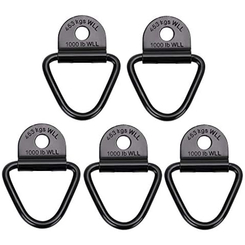 Sumnacon 5 Pcs Heavy Duty V Ring Tie Down Anchor Cargo Lashing Rings Trailer Anchor Hook Truck-bed load Anchor for Trailers Trucks Vans Boat Rope Cover