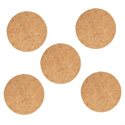 ReachMall 5Pcs Mulch for RING Tree for PROTECTION Mat, Coconut Fiber Mulching Disc, Round Plant for PROTECTION Cover Disc for Garden/Living Room/Restaurant/Balcony/Nurseries(PIGEON PAD20cm)