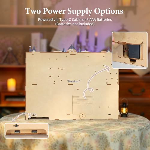 Image of Tonecheer DIY Miniature House Kit, Book Nook Story Frame Kit- Magic College