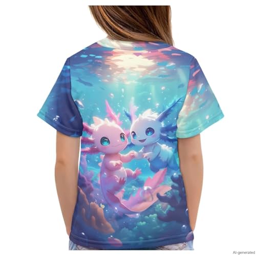 Image of WELLFLYHOM Kids Tshirts Girls Boys Short Sleeve Crewneck Tees Shirts Casual Sport Pullover Tops Size 3-16 Years