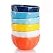 Sweese 106.002 Porcelain Fluted Bowl Set - 26 Ounce for Cereal, Soup - Set of 6, Hot Assorted Colors
